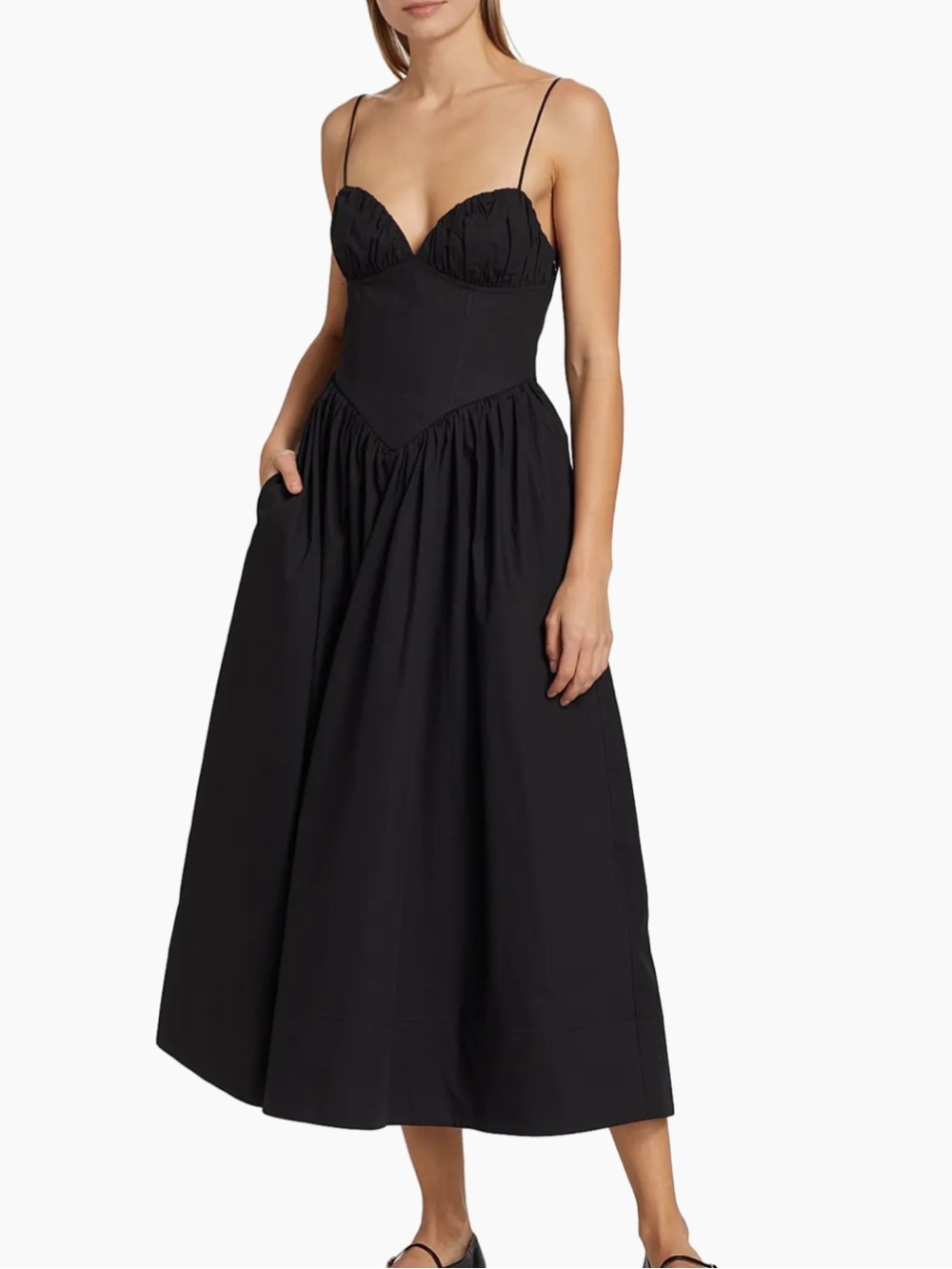Ronny Kobo Carmine Corset Cotton Midi-Dress